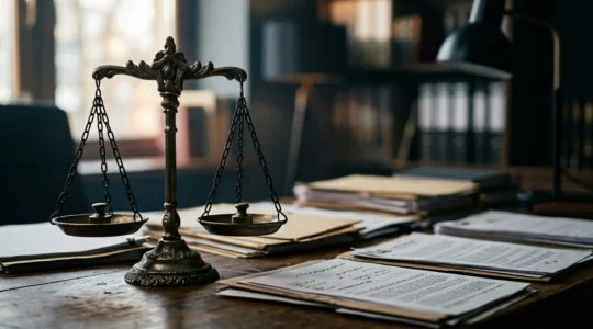 Balance de la justice et documents juridiques symbolisant les frais de justice et la condamnation aux dépens dans un litige locatif