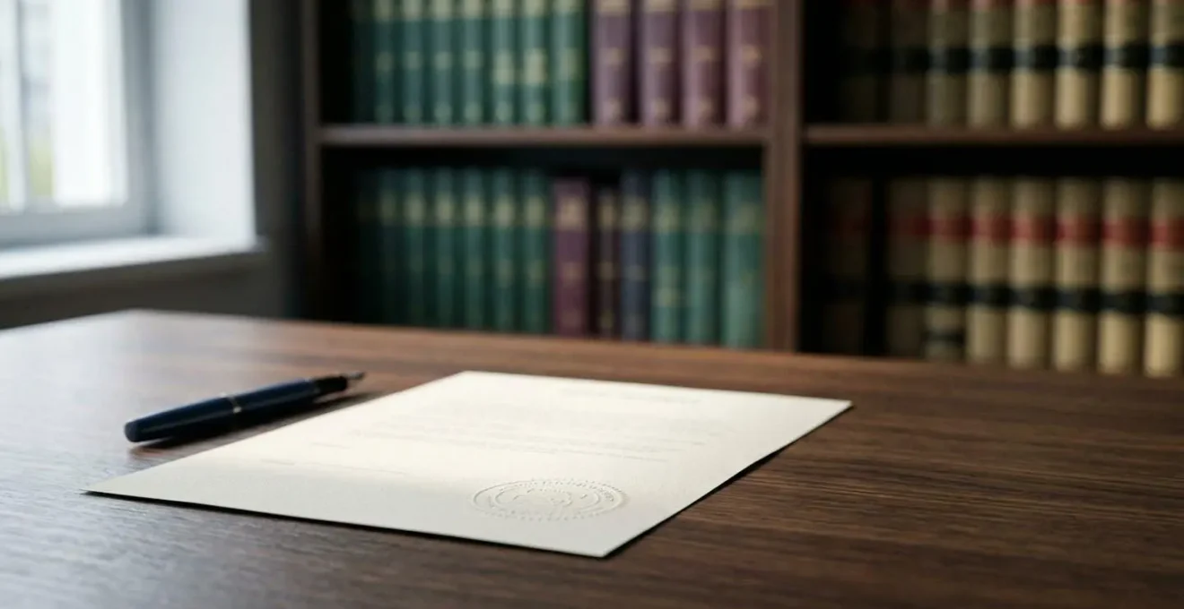 Document officiel de commandement de payer avec sceau de commissaire de justice sur bureau professionnel