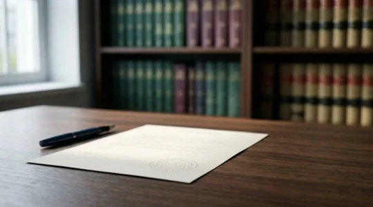 Document officiel de commandement de payer avec sceau de commissaire de justice sur bureau professionnel