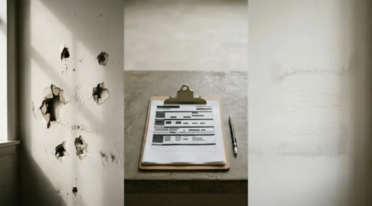 Confrontation visuelle entre détérioration et vétusté lors d'un état des lieux de sortie