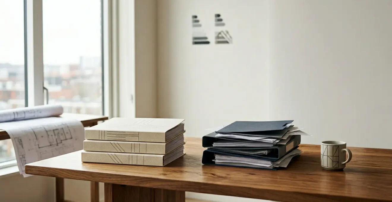 Scène de négociation immobilière entre vendeur et acheteur autour de documents énergétiques