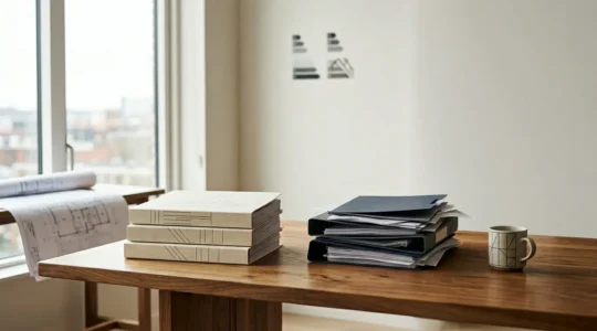 Scène de négociation immobilière entre vendeur et acheteur autour de documents énergétiques