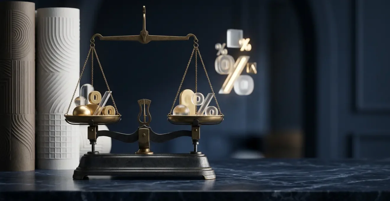 Illustration symbolique du TAEG comme outil de comparaison des offres de crédit immobilier