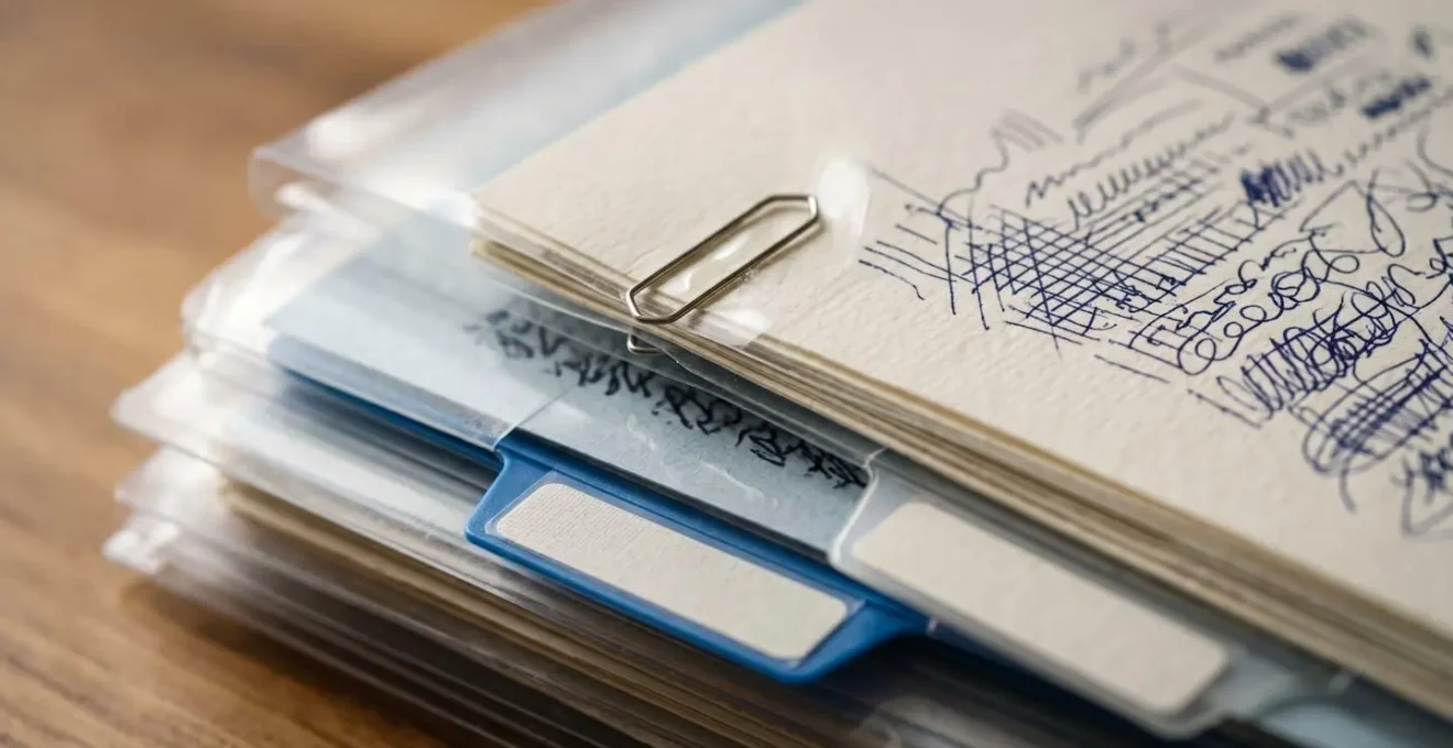 Dossier organisé avec documents justificatifs et photos pour déclaration sinistre assurance